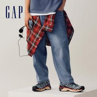 【GAP】男裝 直筒牛仔褲-淺色水洗(727378)