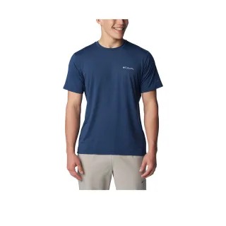 【Columbia 哥倫比亞】男款-防曬UPF50快排短袖上衣-深藍(UAE55450NY/JS)