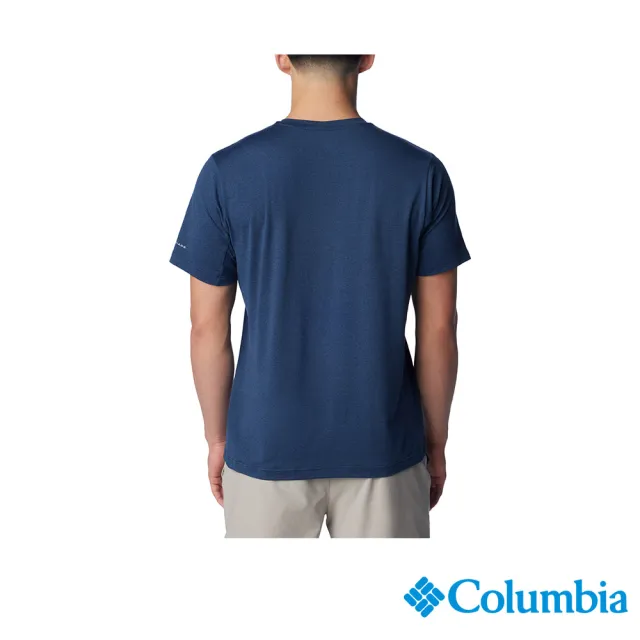 【Columbia 哥倫比亞】男款-防曬UPF50快排短袖上衣-深藍(UAE55450NY/JS)