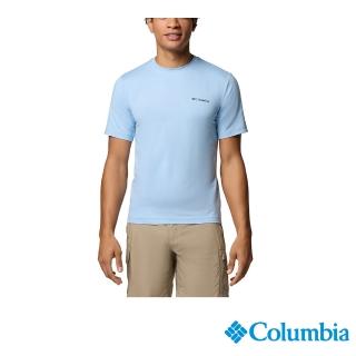 【Columbia 哥倫比亞】男款-防曬UPF50快排短袖上衣-海洋藍(UAE55450AB/JS)
