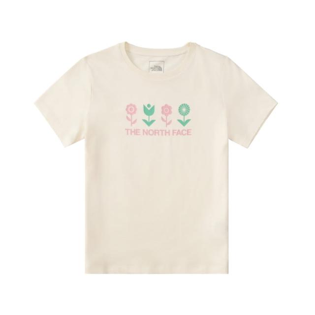 【The North Face】北臉 短袖上衣 女 W STD SUMMER CAMP SS TEE GRAPHIC 米白 NF0A8DCCQLI