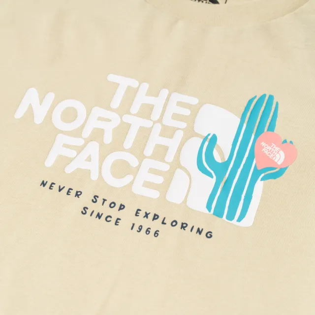 【The North Face】北臉 短袖上衣 童裝 大童 男女童 吸濕排汗 TEEN CACTUS SS TEE 米 NF0A8DCR3X4