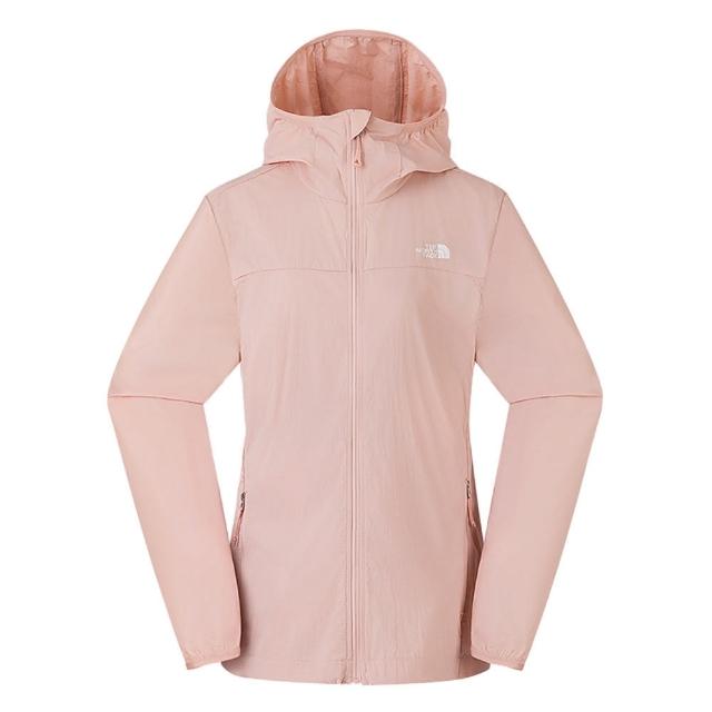 【The North Face】北臉 外套 女 運動連帽外套 防曬 防風 W SUN CHASE WIND JACKET 粉 NF0A8CJZLK6