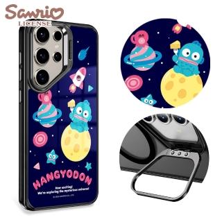 【apbs】三麗鷗 Samsung S25/S24/S23系列 軍規防摔合金框隱形立架手機殼(宇宙漢頓-黑框)