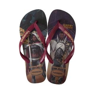 【havaianas 哈瓦仕】LEAGUE OF LEGENDS系列 卡奇/酒紅 型號：00089(巴西集品 人字拖 夾腳拖 拖鞋 聯名款)