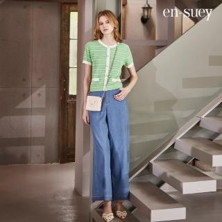 【en-suey 銀穗】俐落感牛仔寬褲-女(丹寧)