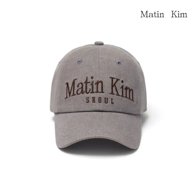 【MATIN KIM】官方旗艦 復古首爾LOGO棒球帽 刺繡 運動帽 中性(灰色)