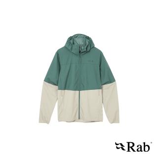 【RAB】Windgather Hoody 輕量防風連帽外套 男款 鼠尾草/鵝卵石白 #QWS84