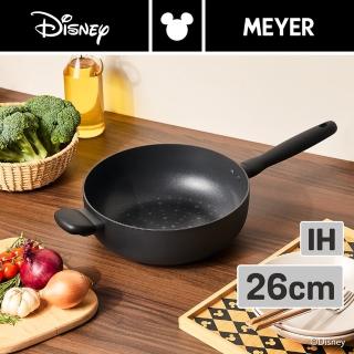 【MEYER 美亞】迪士尼經典黑白系列陶瓷不沾鍋26cm萬用深炒鍋(IH/電磁爐適用)