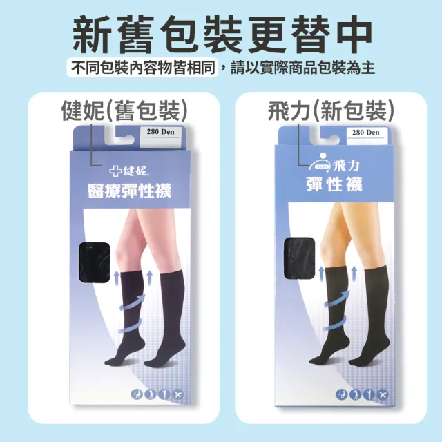【健妮】醫療彈性襪 醫療彈性襪 半統襪 靜脈曲張襪 280丹尼(2盒組)