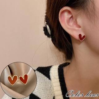 【卡樂熊】韓系紅心造型耳環飾品(耳環飾品)