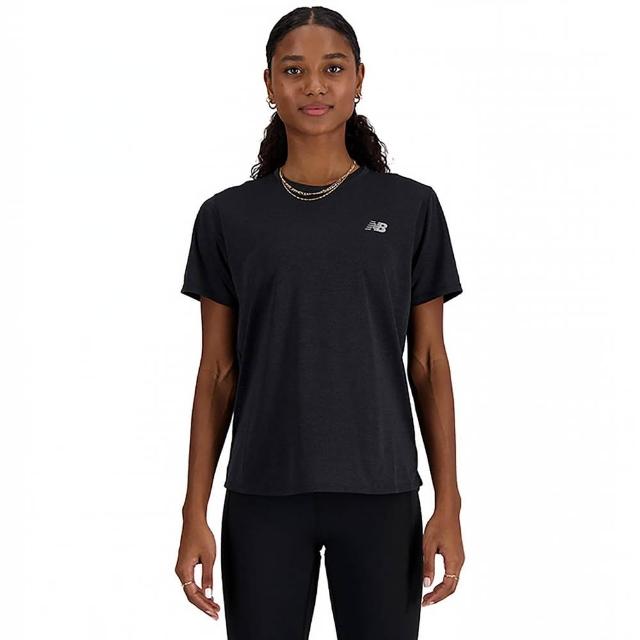【NEW BALANCE】NB 上衣 女款 短袖上衣 運動 美規 黑 WT41253BKH