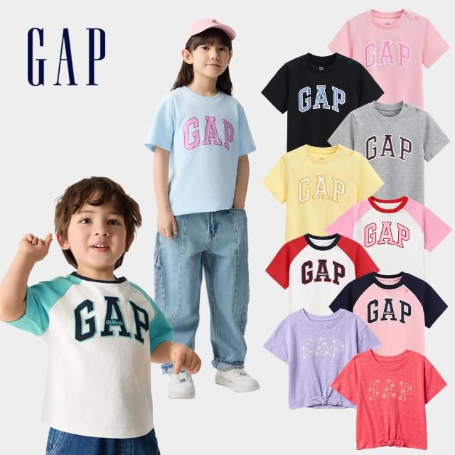 【GAP】兒童裝 Logo純棉刺繡印花圓領短袖T恤-多款任選(759433&759431&687260&736152)