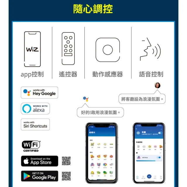 【Philips 飛利浦】8入組 Wi-Fi WIZ 7W 全電壓 APP 手機控制 智慧照明 可調色調光 9公分 崁燈(PW021)