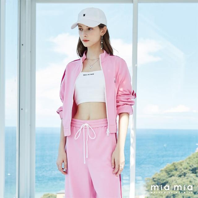 【mia mia】純棉配條休閒立領外套