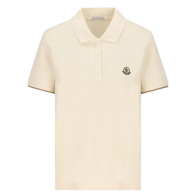 【MONCLER】女款 品牌LOGO 短袖POLO衫-米白色(XS號、S號、M號、L號)
