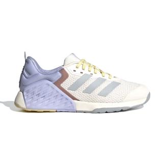 【adidas 愛迪達】Dropset 3 Trainer W 女鞋 米白紫色 健身 緩震 運動 訓練鞋 慢跑鞋 JI3903