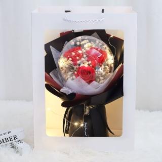 【天使愛美麗】14cm波波球滿天星玫瑰香皂花 永生花束(畢業 母親節 泡泡球 花禮 情人節 聖誕 發光)