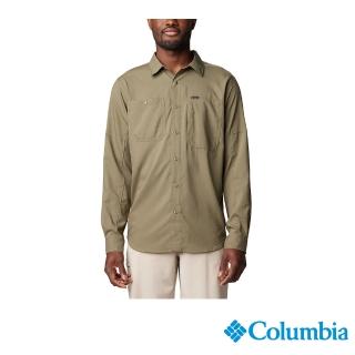 【Columbia 哥倫比亞】男款-防曬UPF50快排長袖襯衫-軍綠(UAE16830AG/JS)