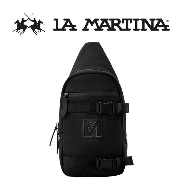 【LA MARTINA】義大利原裝進口 頂級運動斜背包 1846T(黑色)