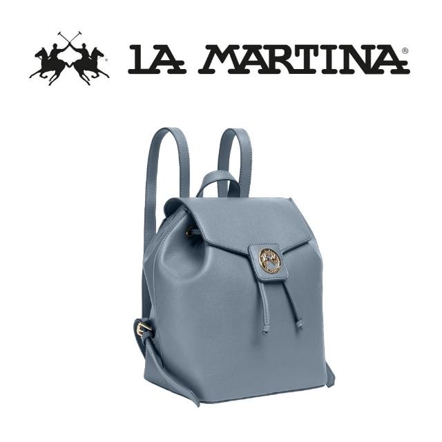 【LA MARTINA】義大利原裝進口 限量2折 頂級皮革後背包 1862P 全新專櫃展示品(淡藍色)