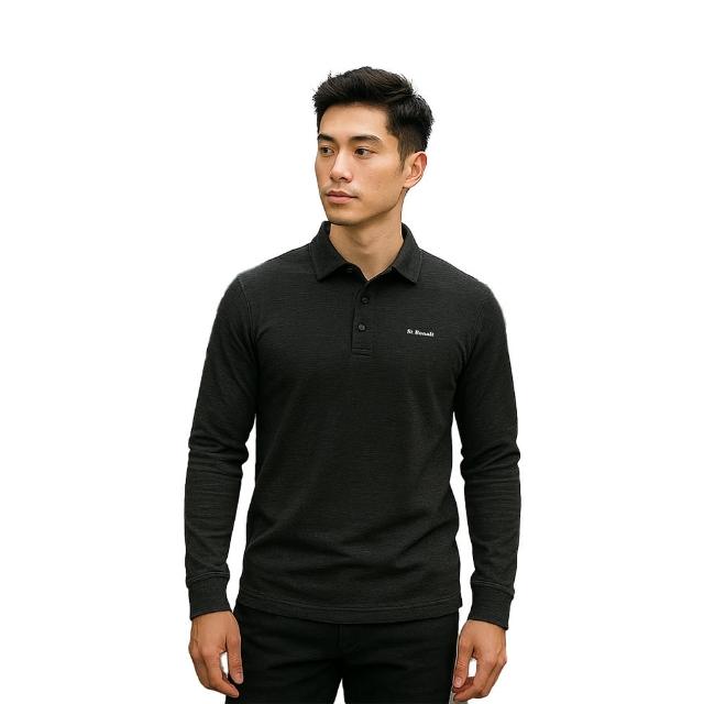 【St.Bonalt 聖伯納】素色速乾長袖POLO衫｜男款9062(速乾衣 吸濕排汗 彈力 涼感衣 長袖 POLO)