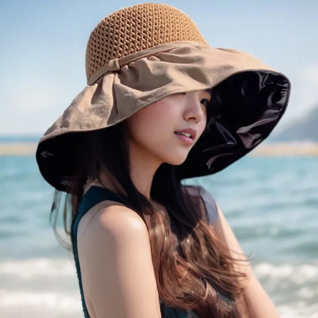 【LEEHER】多功能防曬帽/漁夫帽/防曬帽/仕女帽/遮陽帽/彎簷帽/折疊防曬帽/防紫外線/帽子/圓頂帽