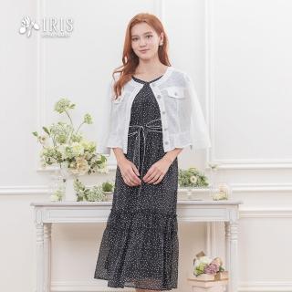 【IRIS 艾莉詩】淡雅小網格蕾絲鏤空外套-2色(52520)