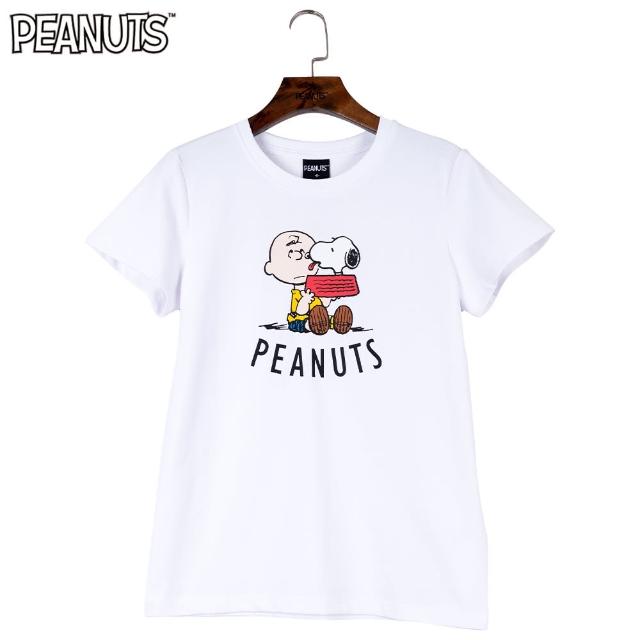 【SNOOPY 史努比】史努比在狗碗裡寬版T恤