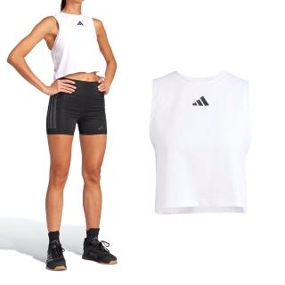 【adidas 愛迪達】Boxy Tank 3s 女款 白色 慢跑 吸濕排汗 國際碼 運動 休閒 背心 JJ3496
