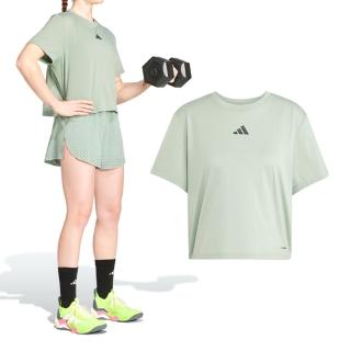 【adidas 愛迪達】W HIIT G T 女款 綠色 酷涼 乾爽 運動 休閒 圓領 短袖 JD8227