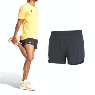 【adidas 愛迪達】Adizero E Short 男款 黑色 運動 慢跑 輕質 吸濕排汗 中腰 內三角褲 短褲 IN1159