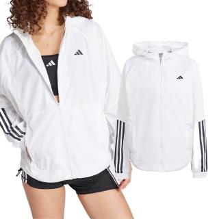 【adidas 愛迪達】Hyglm Windb 女款 白黑色 亞規 運動 連帽 外套 風衣 外套 IS8042