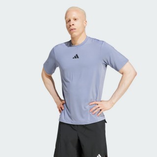 【adidas 愛迪達】DESIGNED-FOR-TRAINING INTENSITY 短袖上衣(JI8185 男款運動T恤 涼感訓練上衣 藍)