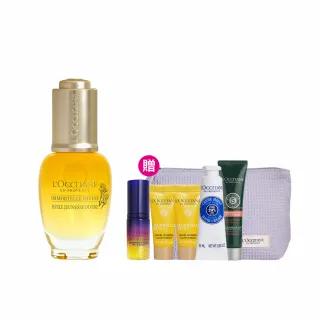 【L’Occitane 歐舒丹】官方直營 蠟菊賦活青春組(極萃油30ml 送肌活露5ml+極萃霜4mlx2/美容油/保濕/精華)