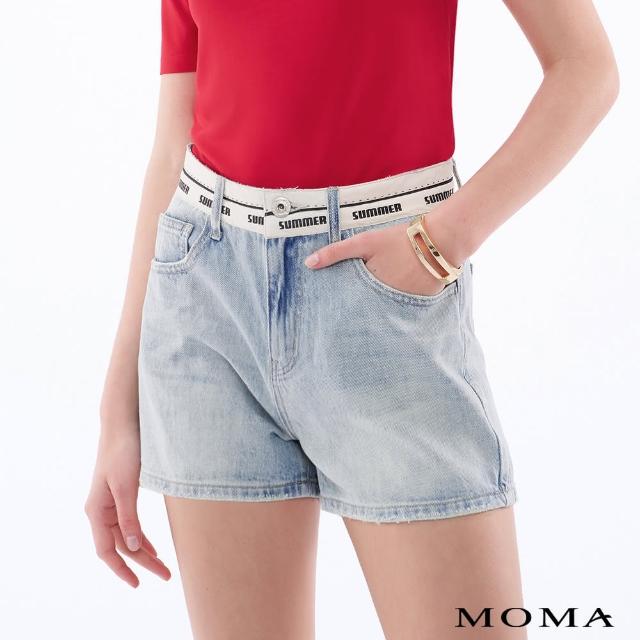 【MOMA】夏日街頭水洗牛仔短褲(藍色)