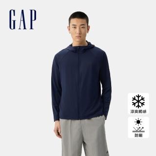 【GAP】男裝 Logo印花防曬連帽外套-海軍藍(730798)