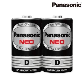 【Panasonic 國際牌】NEO 黑色錳乾電池 碳鋅電池1號(2入組)
