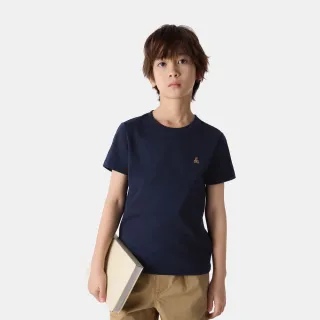 【GAP】兒童裝 純棉小熊刺繡圓領短袖T恤-海軍藍(756113)