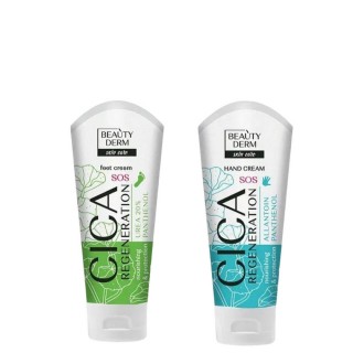 【烏克蘭 BEAUTYDERM】積雪草尿囊素護手霜 積雪草尿素護足霜 果酸足部去角質凝膠 75ml