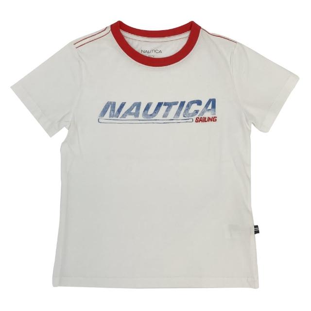 【NAUTICA KIDS】男童 白底紅領繡字T恤6-16歲(Nautica kids T恤)