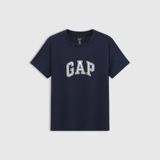 【GAP】女裝 Logo純棉印花圓領短袖T恤-海軍藍(766157)