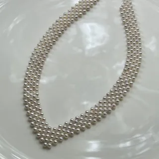 【KARAT】V領緞帶 手工限量 編織 極光珍珠項鍊