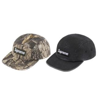 【SUPREME】Supreme 25SS Washed Chino Twill Camp Cap Box Logo 老帽 五分割帽 皮革扣 落葉紋/黑