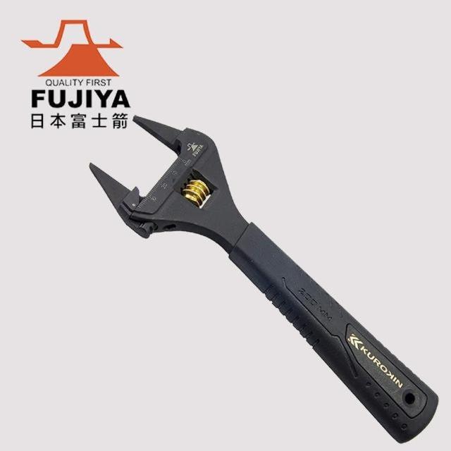 【FUJIYA 富具亞】先端薄型活動板手-大開口38mm 黑金(FLT-38-BG)