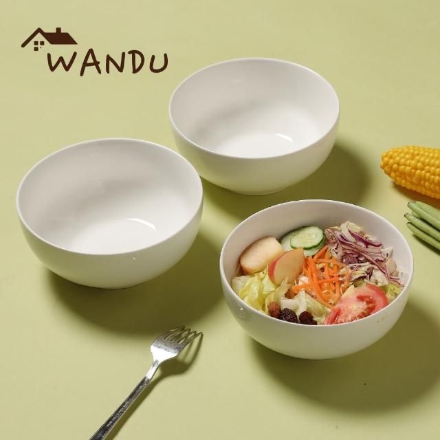 【WANDU 瓦讀】純白系列-羽透光新骨瓷6吋麵碗9件組(瓷碗/碗組/湯碗/沙拉碗/麥片碗/可微波)