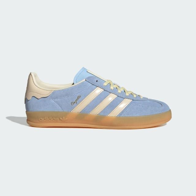 【adidas 愛迪達】Gazelle Indoor 女 運動休閒鞋 德訓鞋 復古 舒適 水藍 米(JR8029)