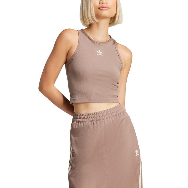 【adidas 愛迪達】短版 運動背心 ESS RIB TANK 女 - JC9009