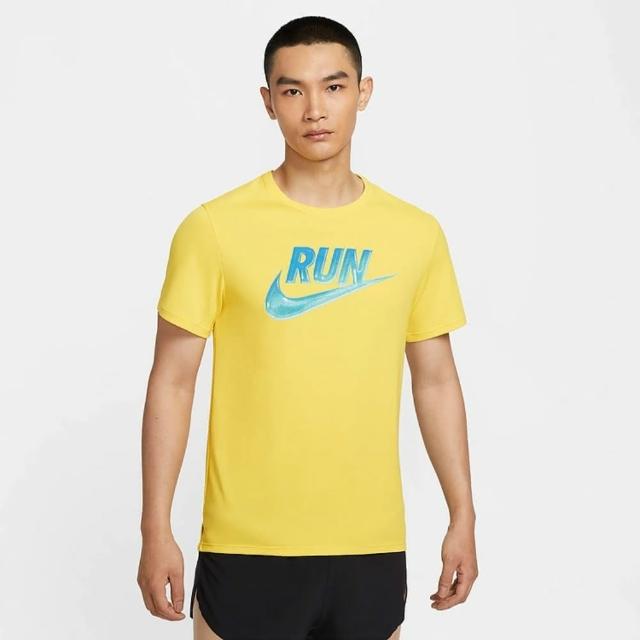 【NIKE 耐吉】短袖上衣 男 訓練 慢跑 AS M NK RUN ENERGY MILER SS TO 黃 HJ3565-718