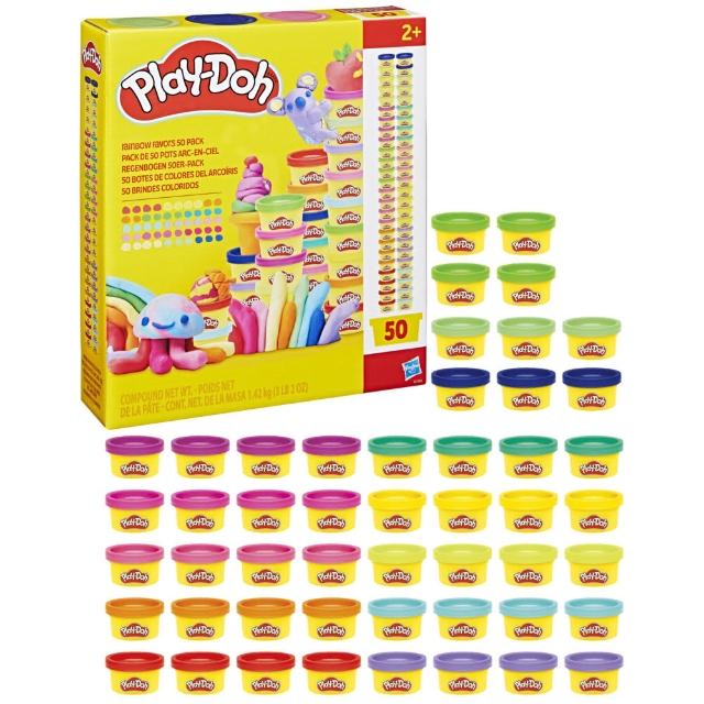 【PLAYDOH 培樂多】彩泥系列(繽紛彩虹50色黏土組 派對伴手禮)